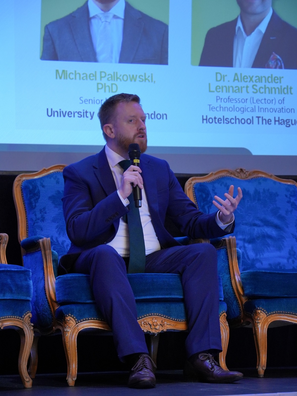 Dr Michael Palkowski speaking on the panel in Nice