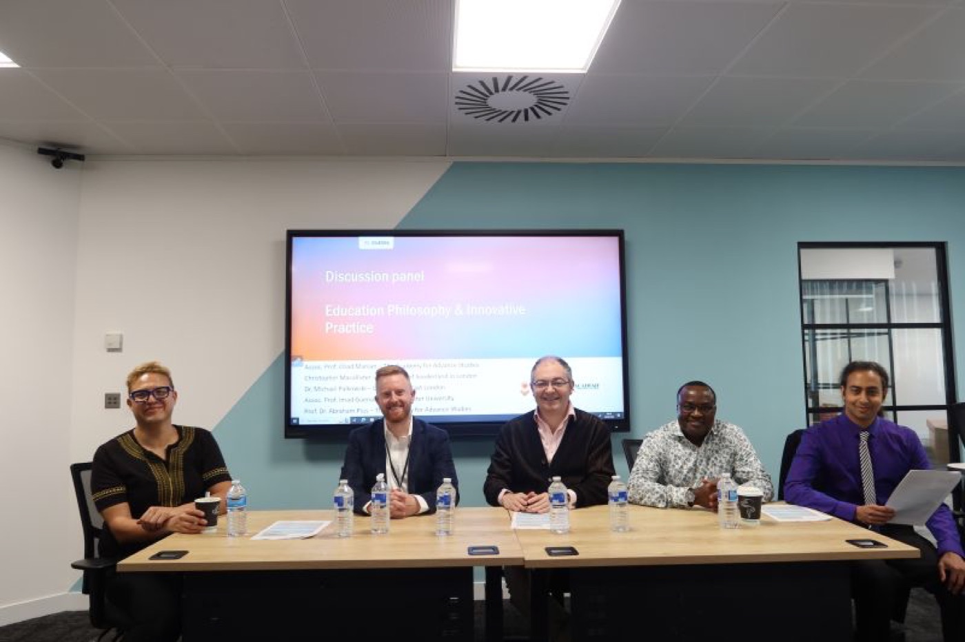 The discussion panel at the University of Sunderland in London