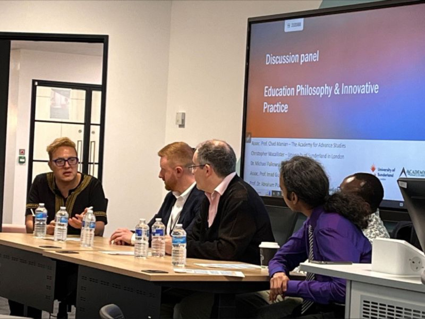 Panellists in discussion at the University of Sunderland in London